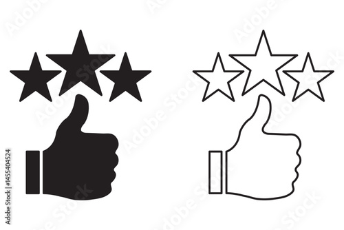 Outline customer satisfaction icons, user feedback icons set vector illustration, 5 Star Customer Reviews Icon Vector, 5 star customer reviews icon, five star rating icon, customer symbol eps 10