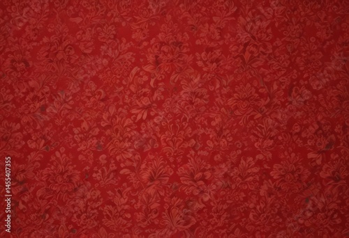 Intricate red damask floral wallpaper, rich texture , luxury background, elegant, floral