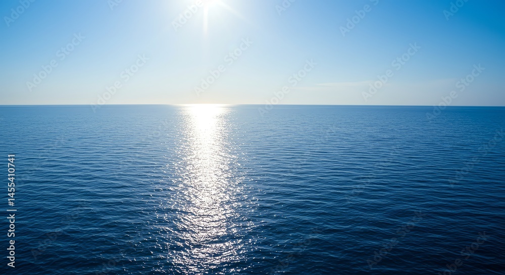 Obraz premium Blue Ocean with Sun Reflection