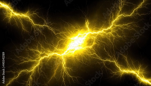 yellow lightning on night sky