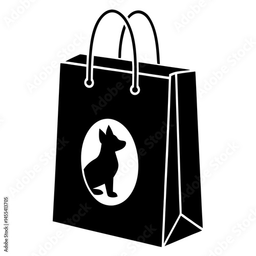 a white pet store bag silhouette vector