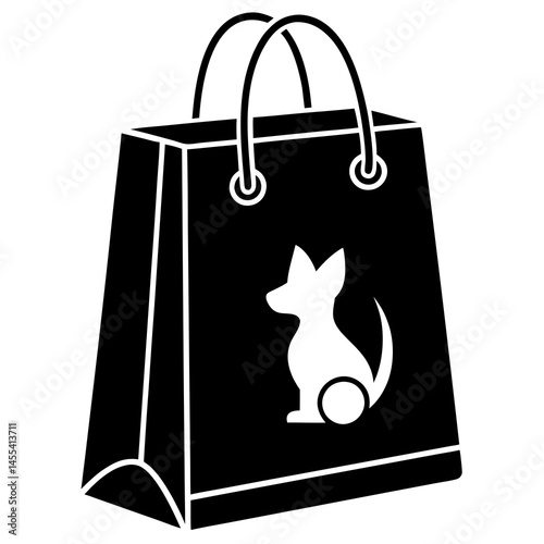 a white pet store bag silhouette vector
