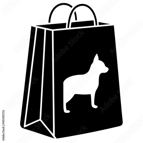 a white pet store bag silhouette vector