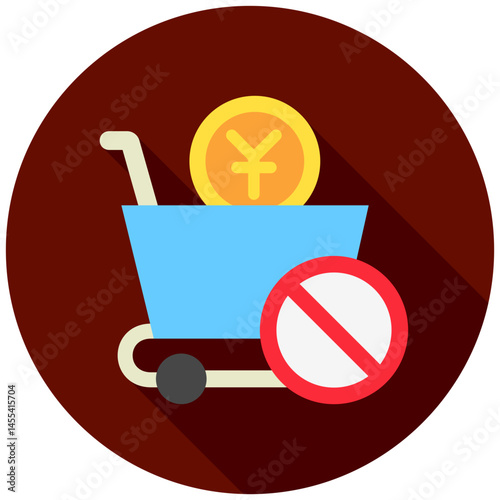 Conflict Zone mini illustration rounded flat color icon, use for trade wars, economy, business, finance, economic competition, UI, UX kit, app and web development, digital or print.