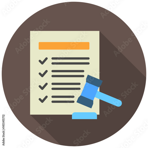 Clause mini illustration rounded flat color icon, use for trade wars, economy, business, finance, economic competition, UI, UX kit, app and web development, digital or print.
