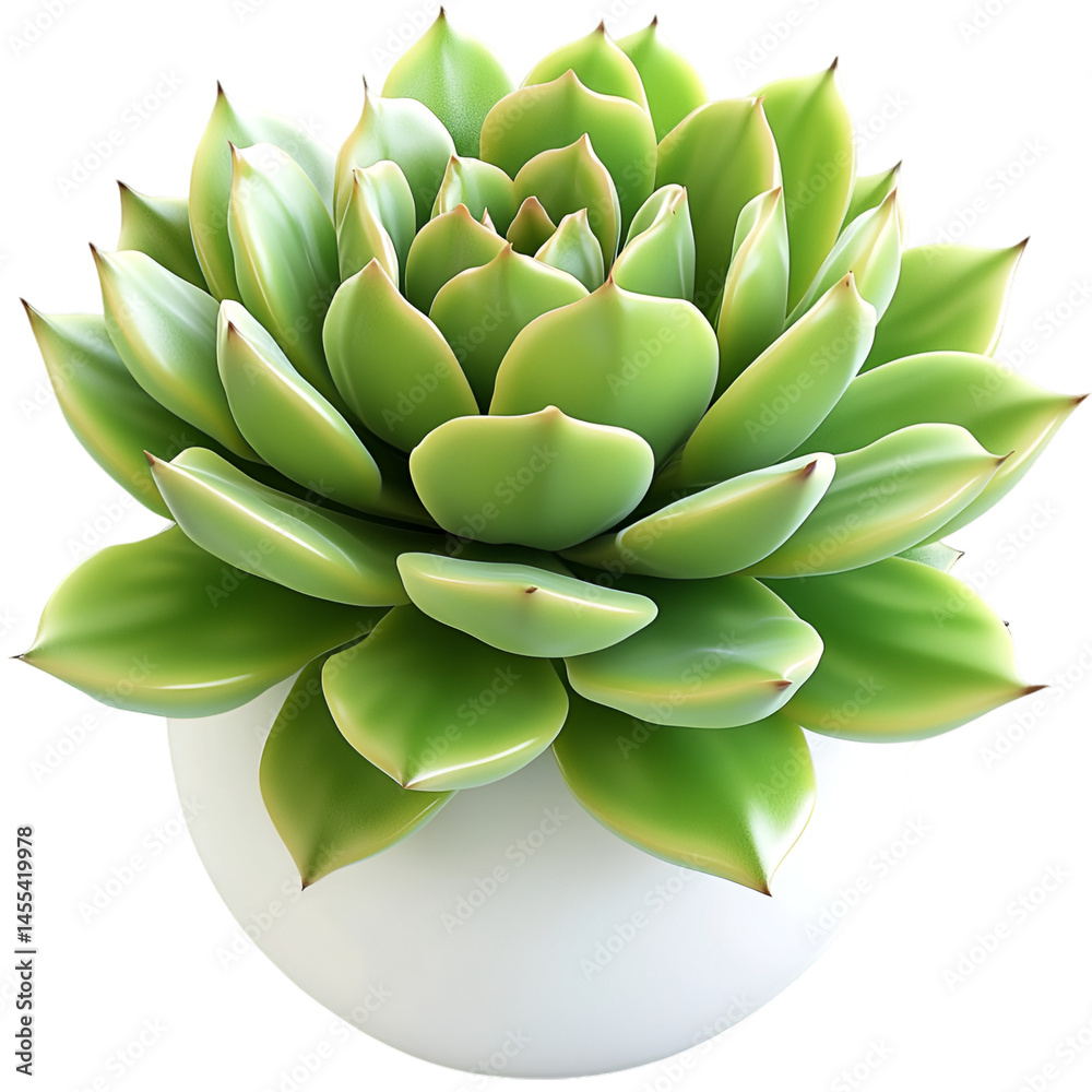 Fototapeta premium Green succulent plant potted desert garden decorative houseplant botanical specimen PNG On Transparent Background