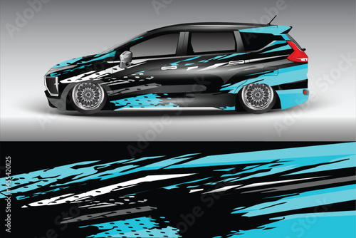 Stylish modified car with dynamic graphics on display (1)