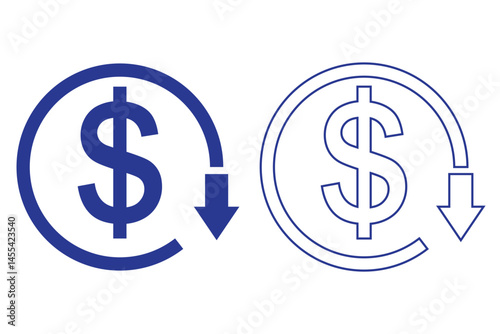 Cost reduction icon vector. 