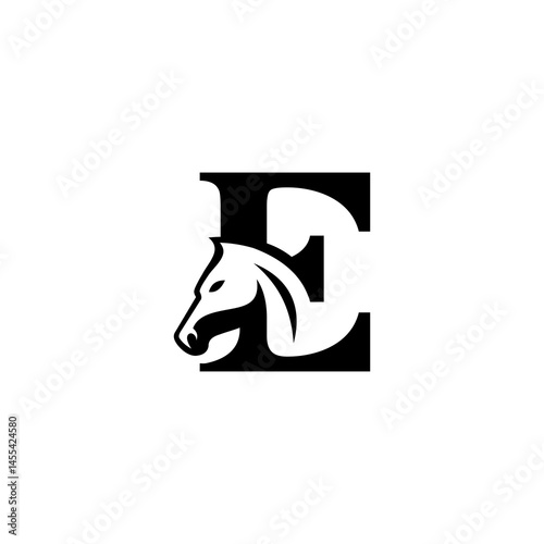 letter E horse logo