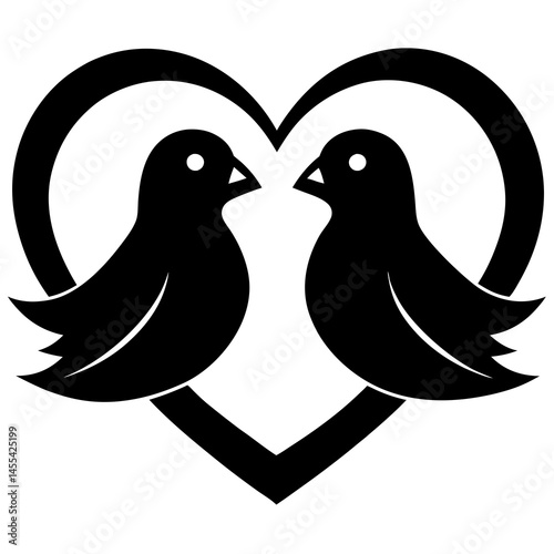 two love bird silhouette clip art