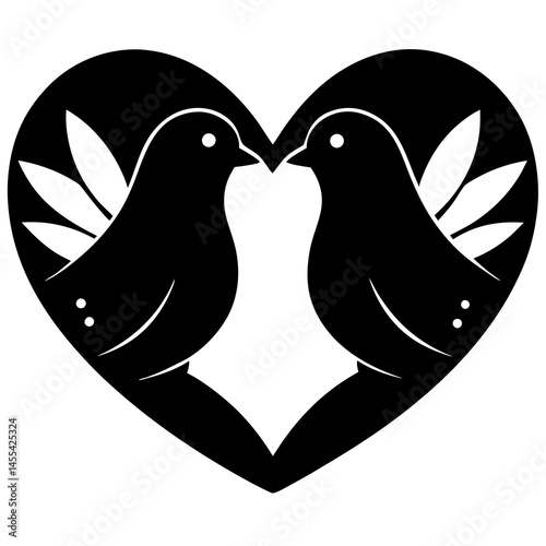 two love bird silhouette clip art