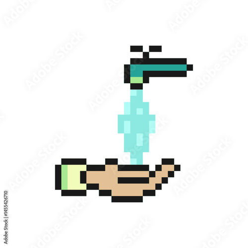 washing hand retro pixel art