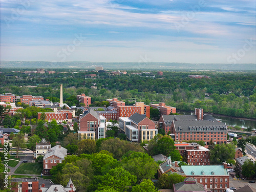 An aerial view of Rutgers University campus