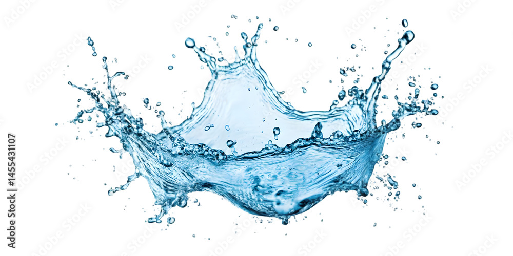 Obraz premium Illustration Of Blue Water Splash Isolated On A Black Background