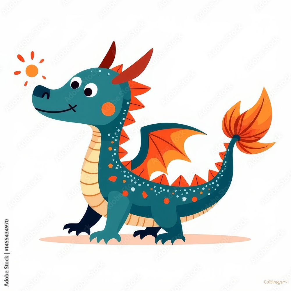 The fantasy adventure of the cute little dragon The fantasy adventure of the cute little dragon