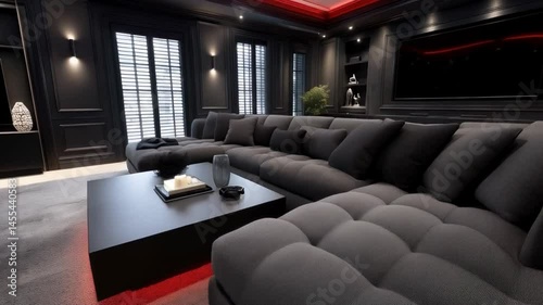 This modern hotel living room interior features comfortable armchairs and a stylish sofa around a central table, bathed in natural light from a large window, showcasing a contemporary and luxurious de