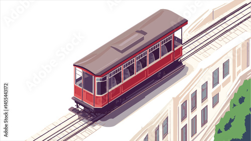 red train on a white background