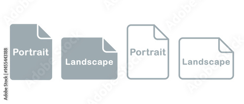 Landscape portrait document file icon. Illustration vector
