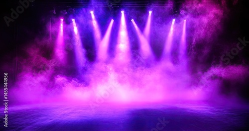 Wallpaper Mural Stage Lights Shining Through Purple Haze Creating An Immersive Atmosphere Torontodigital.ca