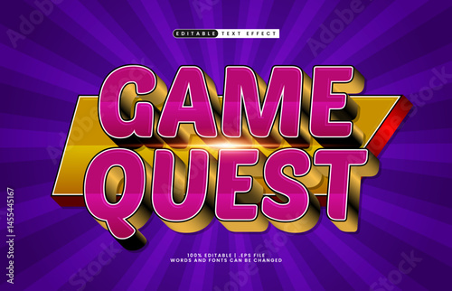 game quest editable text effect with a play and game text effect