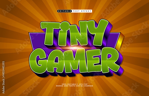 tiny gamer editable text effect with a play and game text effect