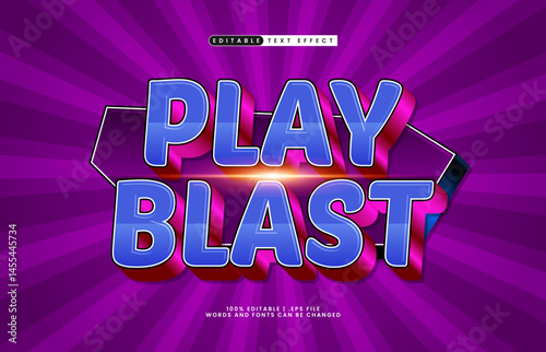 play blast editable text effect with a play and game text effect