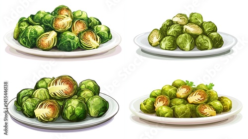 Wallpaper Mural Roasted Brussels Sprouts on Plates Torontodigital.ca