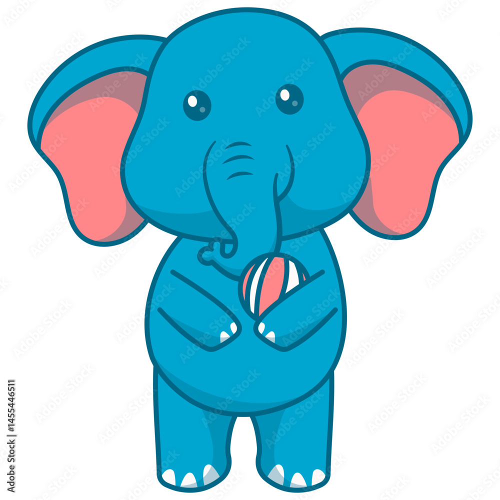 Naklejka premium Cute Baby Elephant Character. Vector Cartoon Illustration