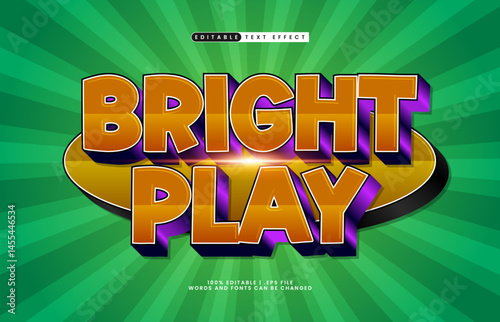 bright play editable text effect with a play and game text effect