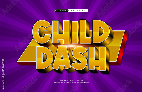 child dash editable text effect with a play and game text effect