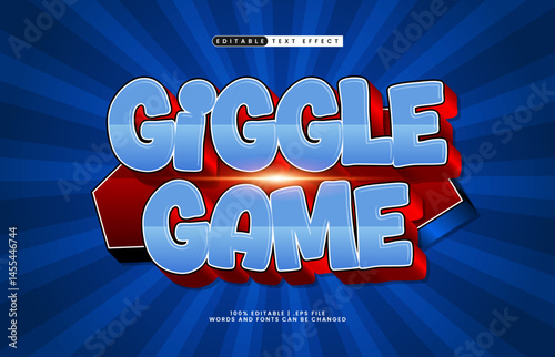 giggle game editable text effect with a play and game text effect