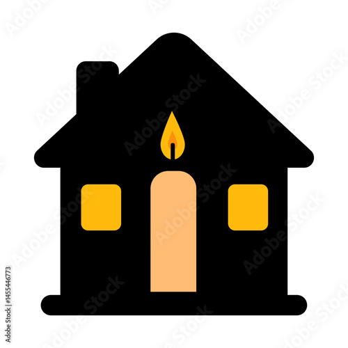 a house with candles icon represents a state of electrical problems