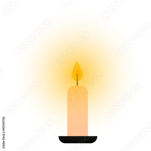 burning candle illustration suitablefor flat design