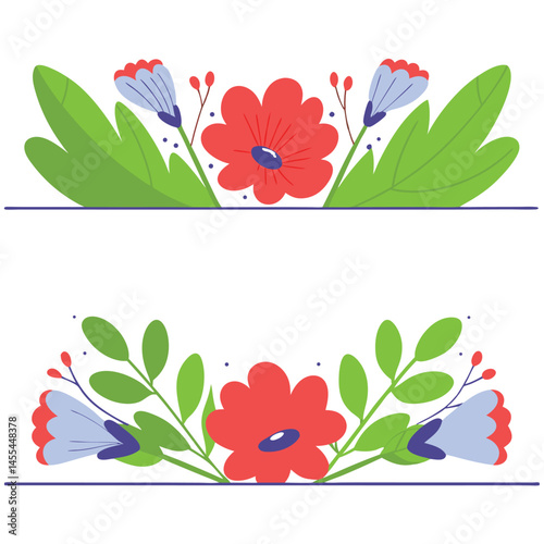 Variety of Colorful Flowers Illustration