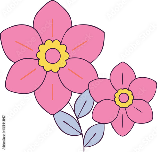 Pink Flowers Illustration