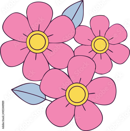 Pink Flowers Illustration