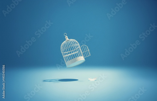새장, 컨셉, 자유, 탈출, 도망, 날아가다, 흔적, 감옥, 세상 밖, 깃털, 열리다, 개방