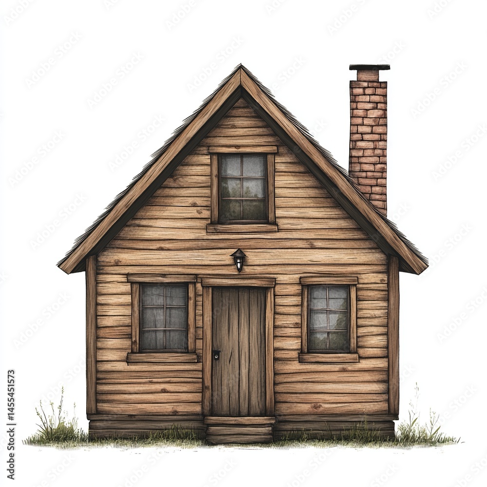 Rustic cabin illustration Rustic cabin illustration