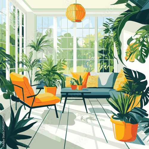 interior of a tropical resort