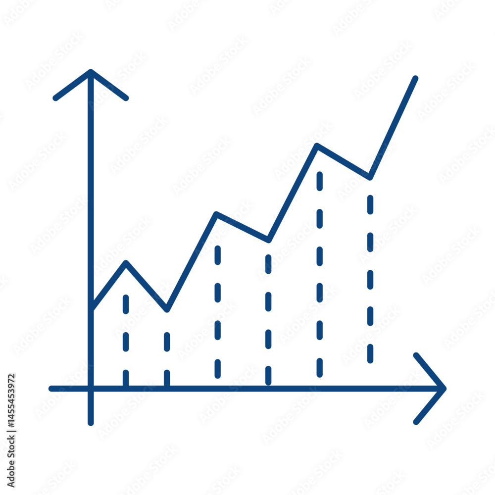 Fototapeta premium Chart Blue Line Icon. Business, Strategy, Success Editable Stroke Vector Illustration
