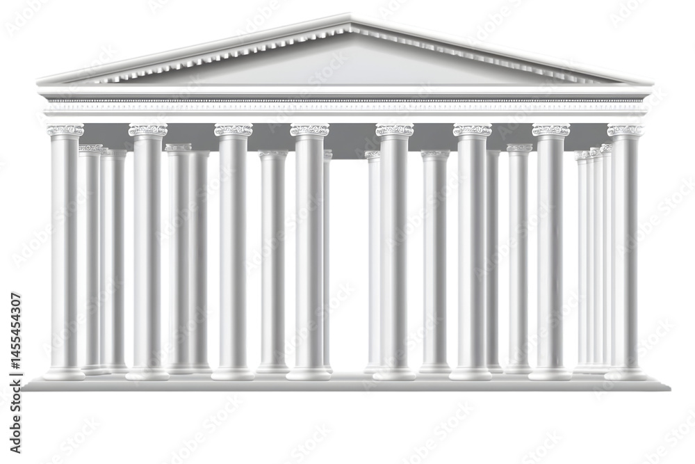 Isolated Illustration Of A Classical White Temple With Transparent Background Isolated Illustration Of A Classical White Temple With Transparent Background