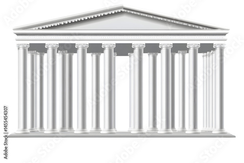 Isolated Illustration Of A Classical White Temple With Transparent Background photo