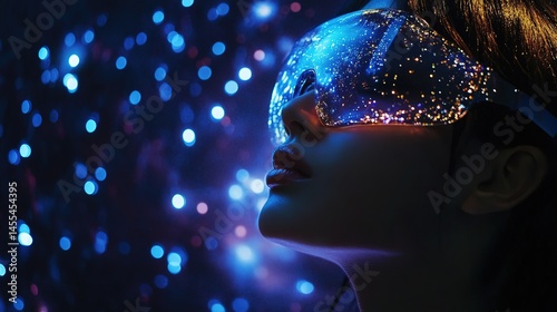 A scientist using AR to analyze space data in real-time 