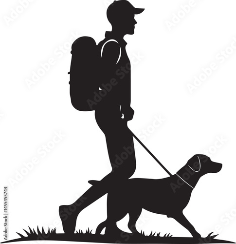 Hiking vector silhouette Set 