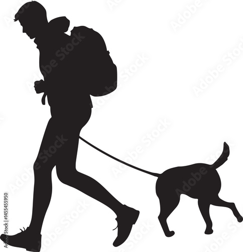 Hiking vector silhouette Set 