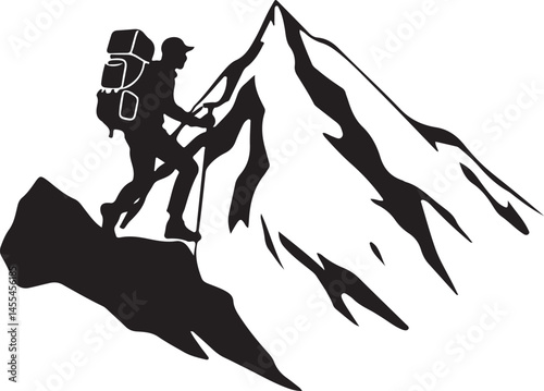 Hiking vector silhouette Set 