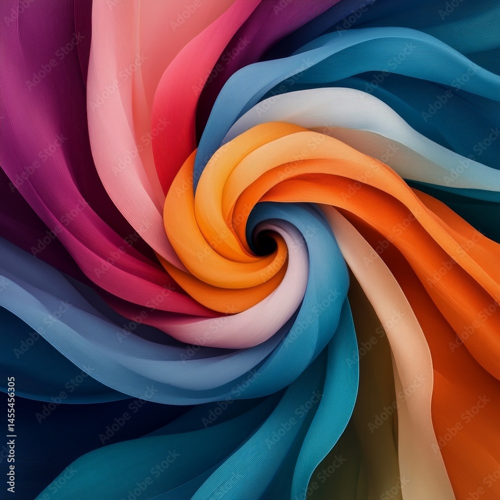 Colorful Abstract Swirl Representing Deep Learning Algorithm Concept