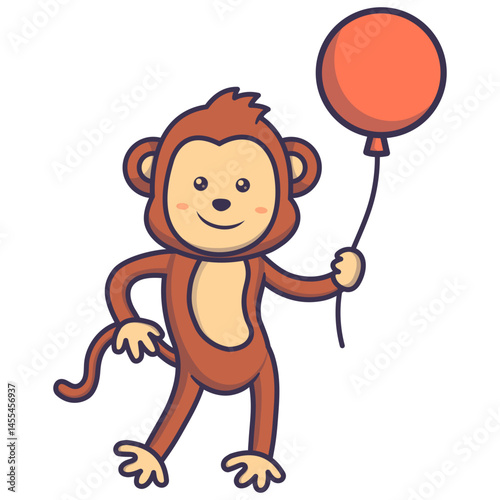 Cute Circus Monkey Character. Isolated on White Background.