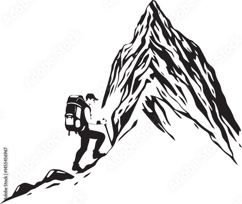 Hiking vector silhouette Set 