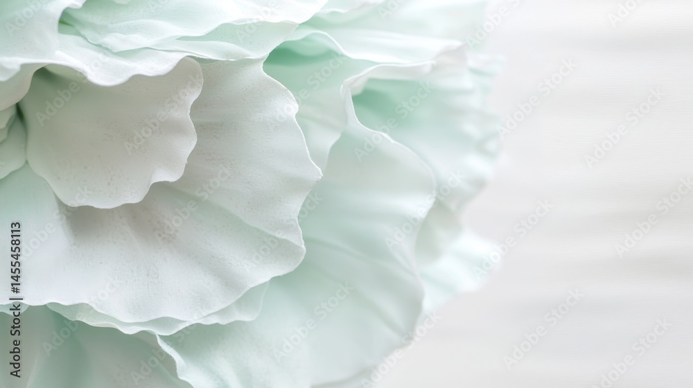 Fototapeta premium Delicate Mint Green Floral Petals with Soft Textures and Patterns
